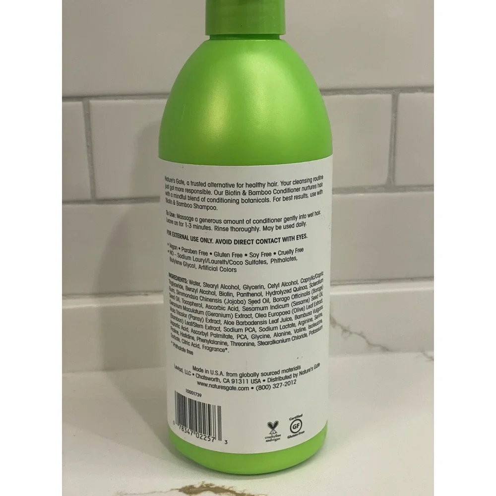 Nature's Gate Biotin‎ + Bamboo Conditioner Thin Hair 18 fl oz/532 ml New